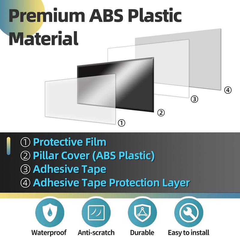 SKYLOTEC Black Glossy Pillar Post Door Window Trim for Subaru Forester 2019 2020 2021 2022 2023-6PC Window Molding Kit - Image 3